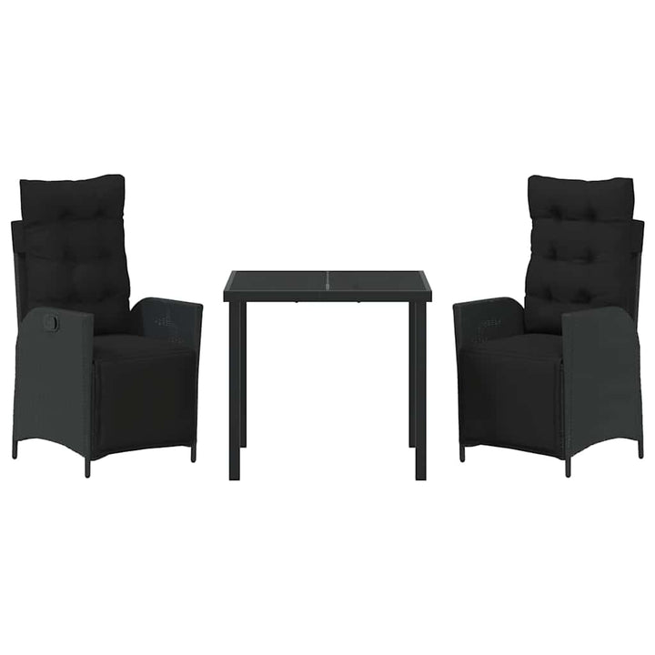 Have Spisebordssæt med pude 3 pcs Sort polyrattan