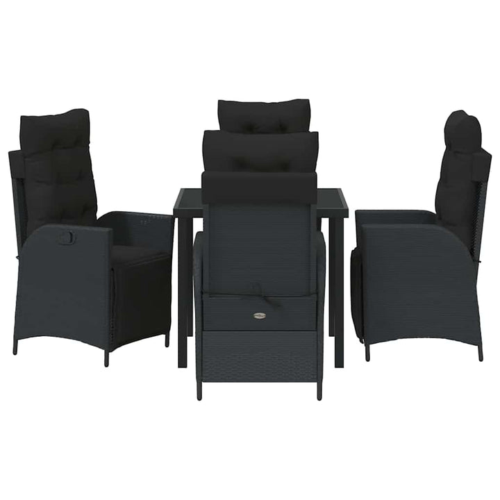 Have Spisebordssæt med pude 5 pcs Sort polyrattan