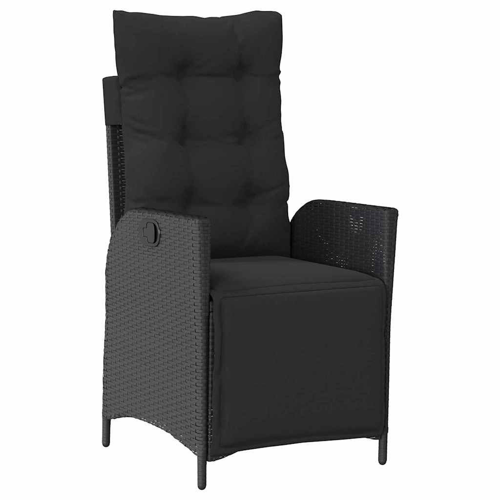 Have Spisebordssæt med pude 5 pcs Sort polyrattan