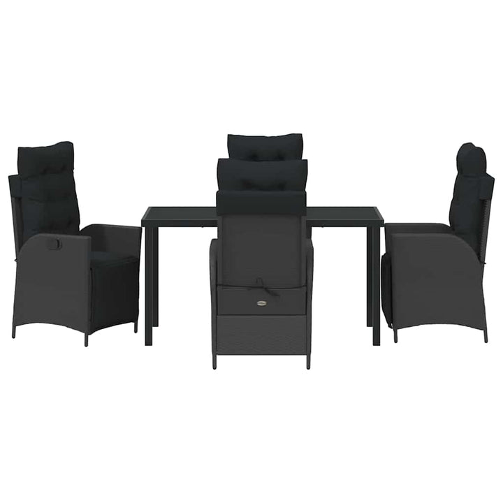 Have Spisebordssæt med pude 5 pcs Sort polyrattan
