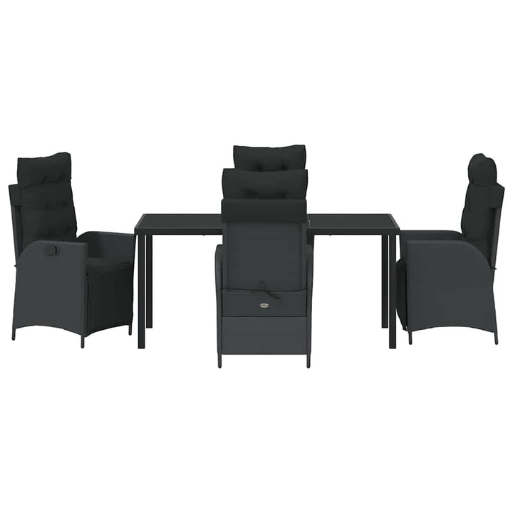 Have Spisebordssæt med pude 5 pcs Sort polyrattan