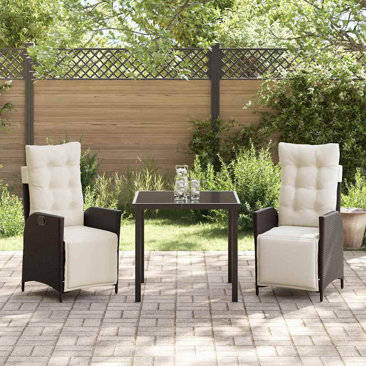 Have Spisebordssæt med pude 3 pcs Brun polyrattan