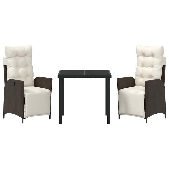 Have Spisebordssæt med pude 3 pcs Brun polyrattan