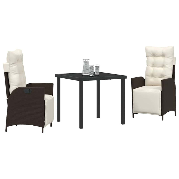 Have Spisebordssæt med pude 3 pcs Brun polyrattan