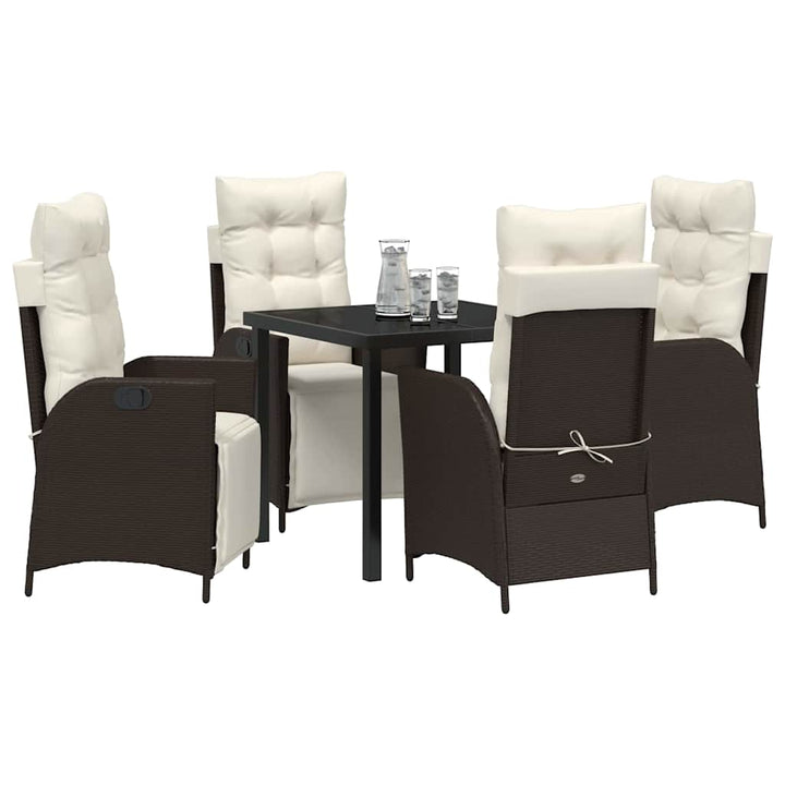 Have Spisebordssæt med pude 5 pcs Brun polyrattan