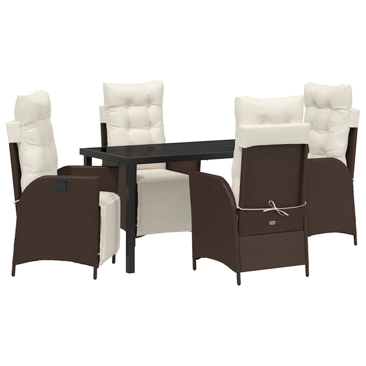Have Spisebordssæt med pude 5 pcs Brun polyrattan
