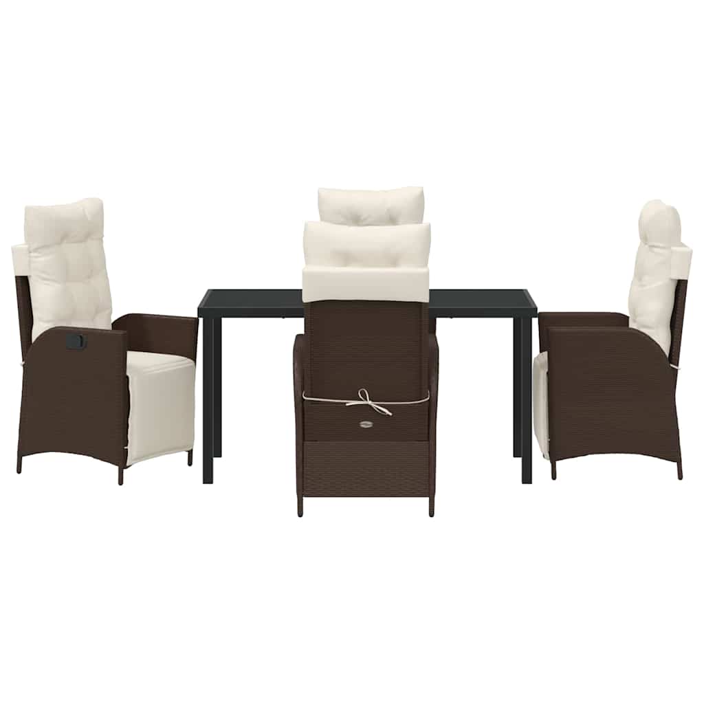 Have Spisebordssæt med pude 5 pcs Brun polyrattan