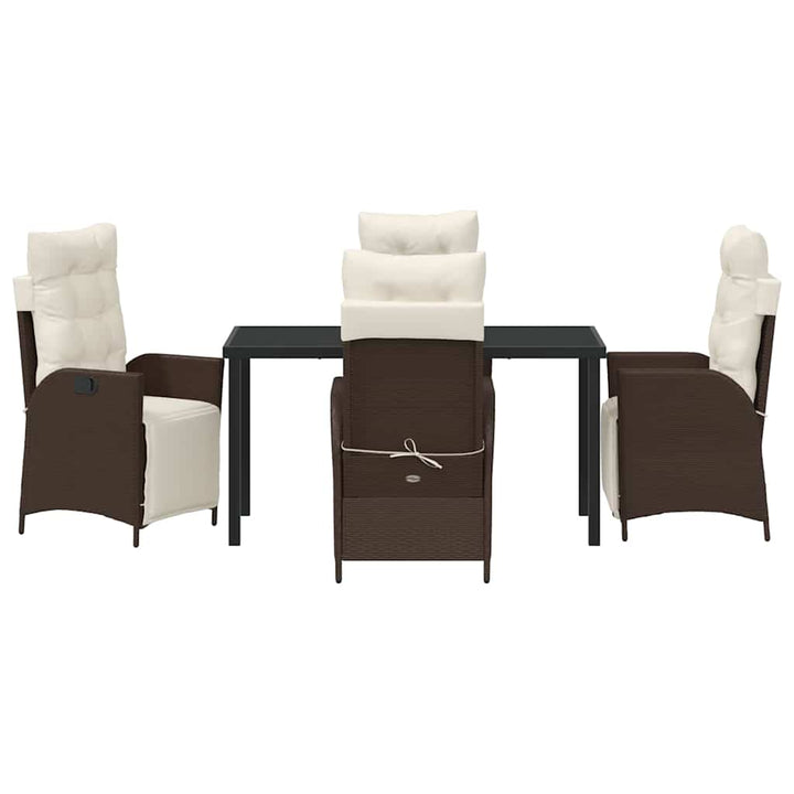 Have Spisebordssæt med pude 5 pcs Brun polyrattan