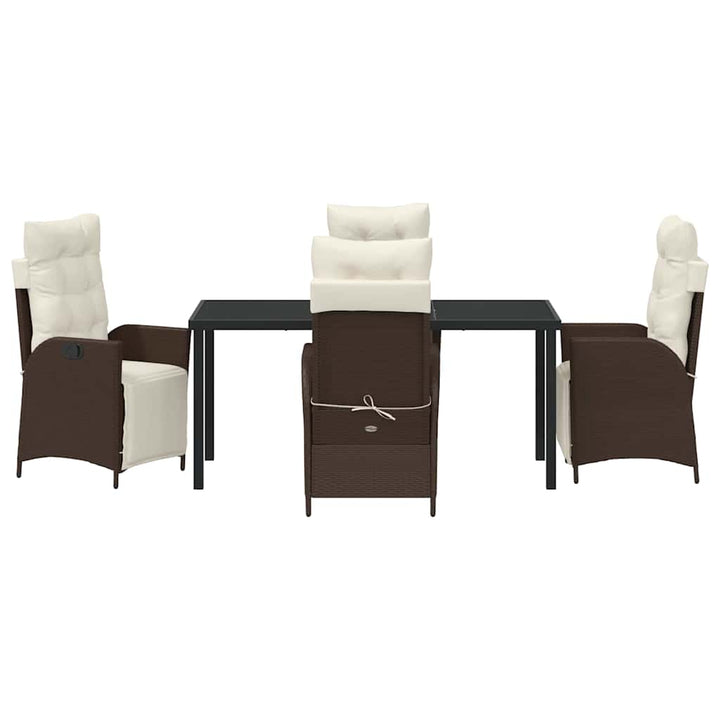 Have Spisebordssæt med pude 5 pcs Brun polyrattan