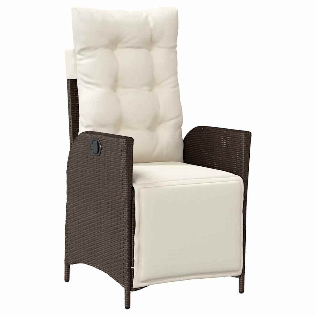 Have Spisebordssæt med pude 7 pcs Brun polyrattan