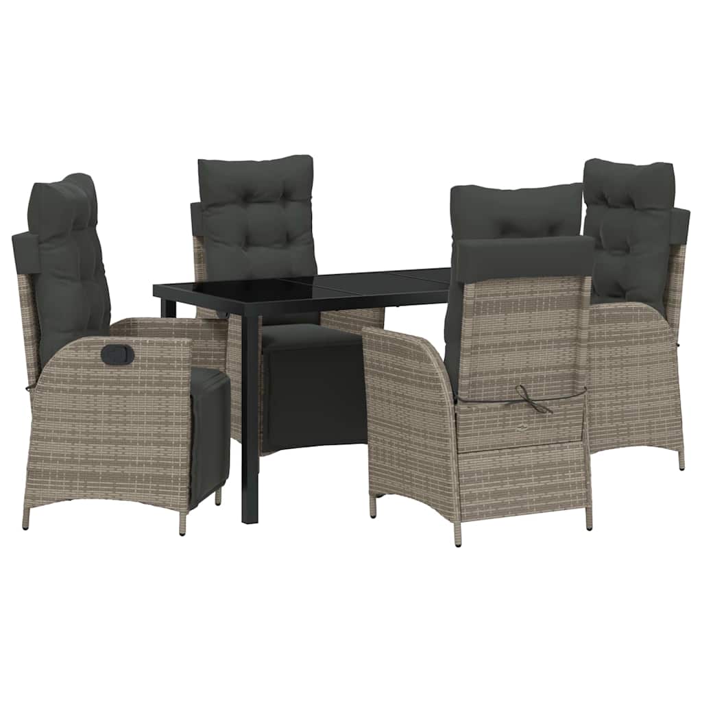 Have Spisebordssæt med pude 5 pcs Grå polyrattan