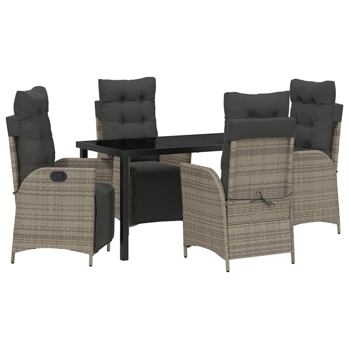 Have Spisebordssæt med pude 5 pcs Grå polyrattan
