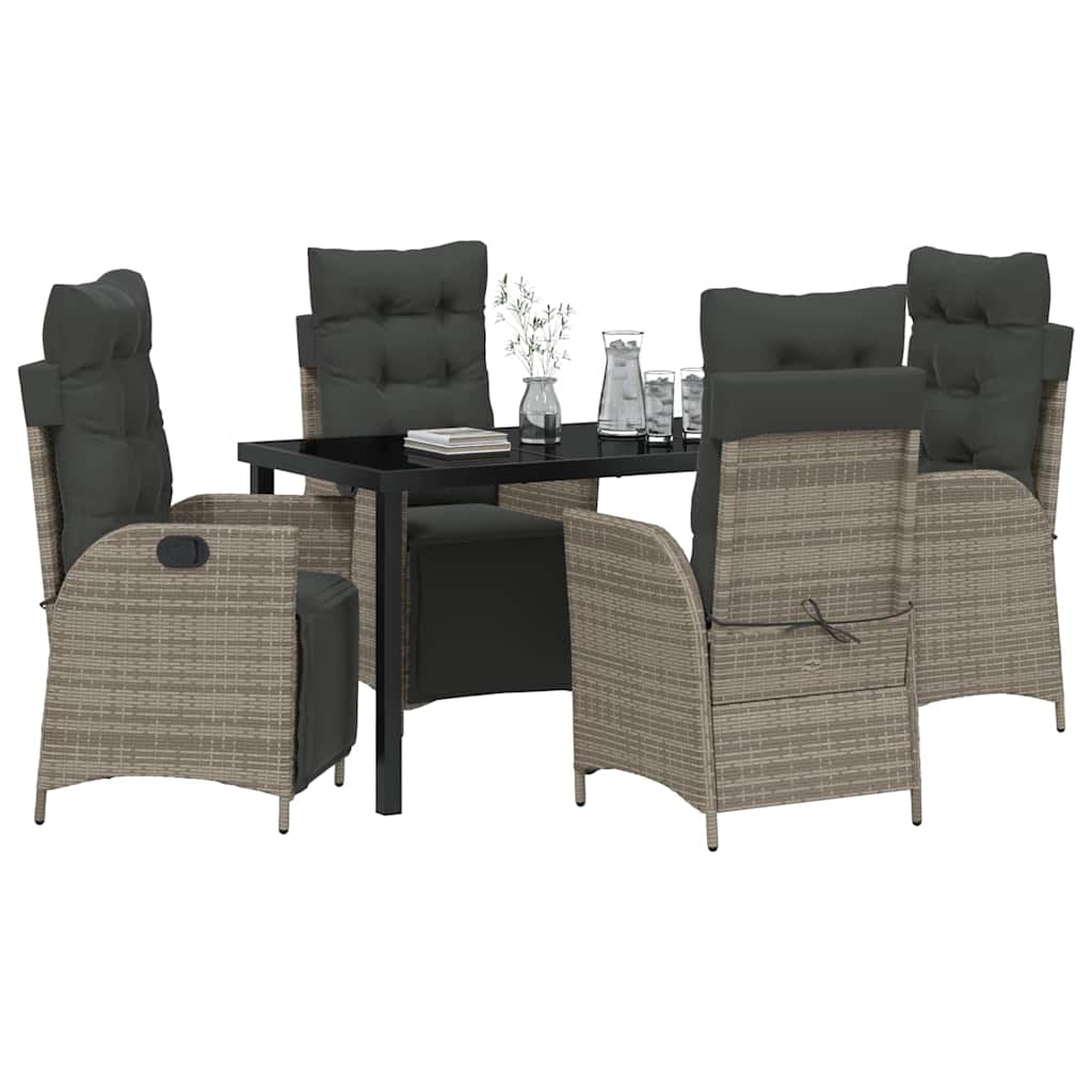 Have Spisebordssæt med pude 5 pcs Grå polyrattan