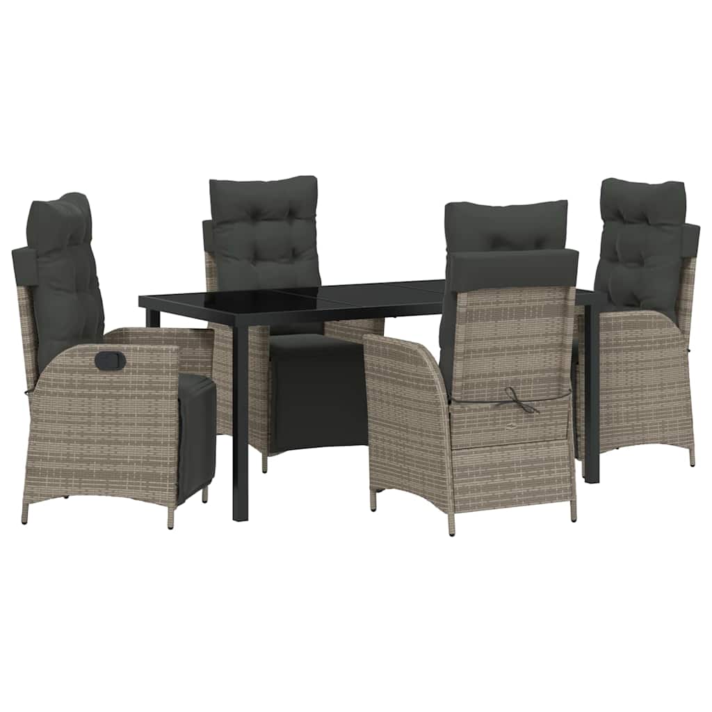 Have Spisebordssæt med pude 5 pcs Grå polyrattan