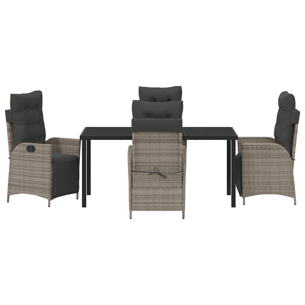 Have Spisebordssæt med pude 5 pcs Grå polyrattan