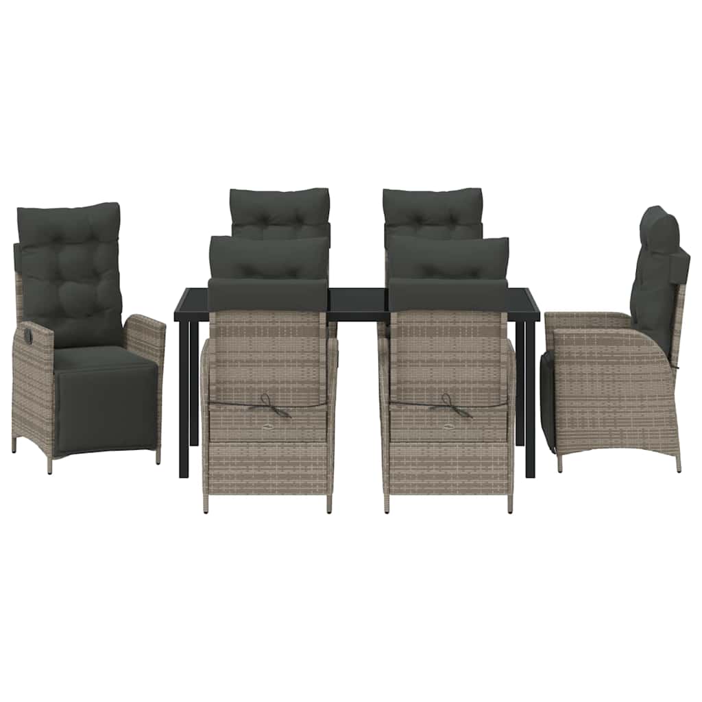 Have Spisebordssæt med pude 7 pcs Grå polyrattan
