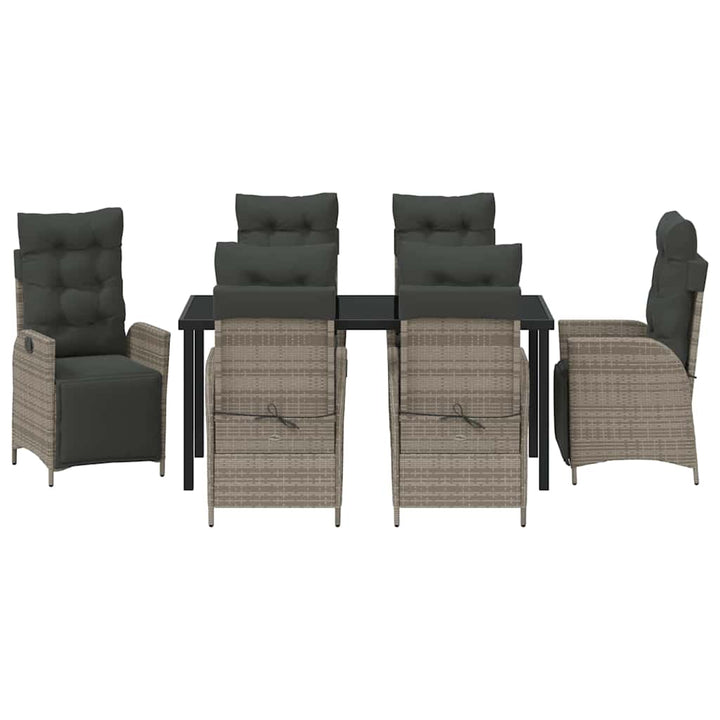Have Spisebordssæt med pude 7 pcs Grå polyrattan