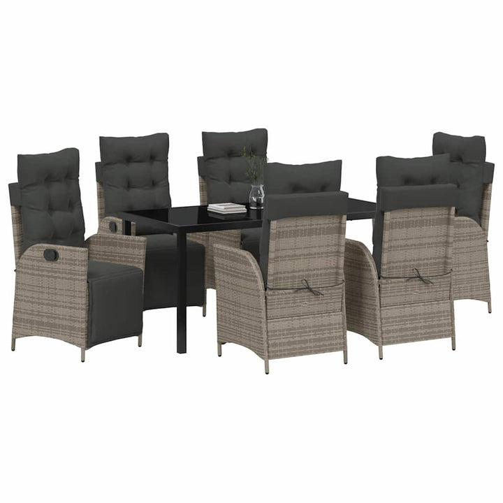 Have Spisebordssæt med pude 7 pcs Grå polyrattan