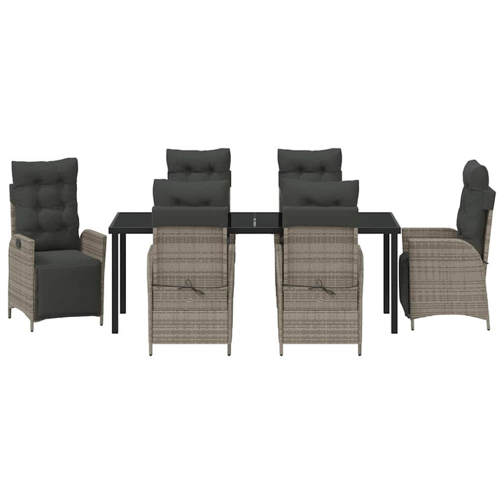 Have Spisebordssæt med pude 7 pcs Grå polyrattan