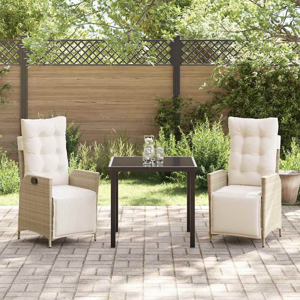 Have Spisebordssæt med pude 3 pcs Beige polyrattan