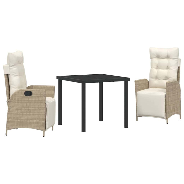 Have Spisebordssæt med pude 3 pcs Beige polyrattan