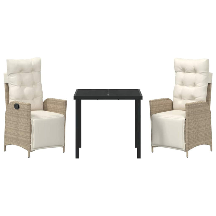 Have Spisebordssæt med pude 3 pcs Beige polyrattan
