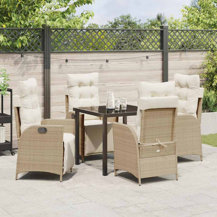 Have Spisebordssæt med pude 5 pcs Beige polyrattan