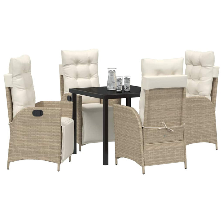 Have Spisebordssæt med pude 5 pcs Beige polyrattan