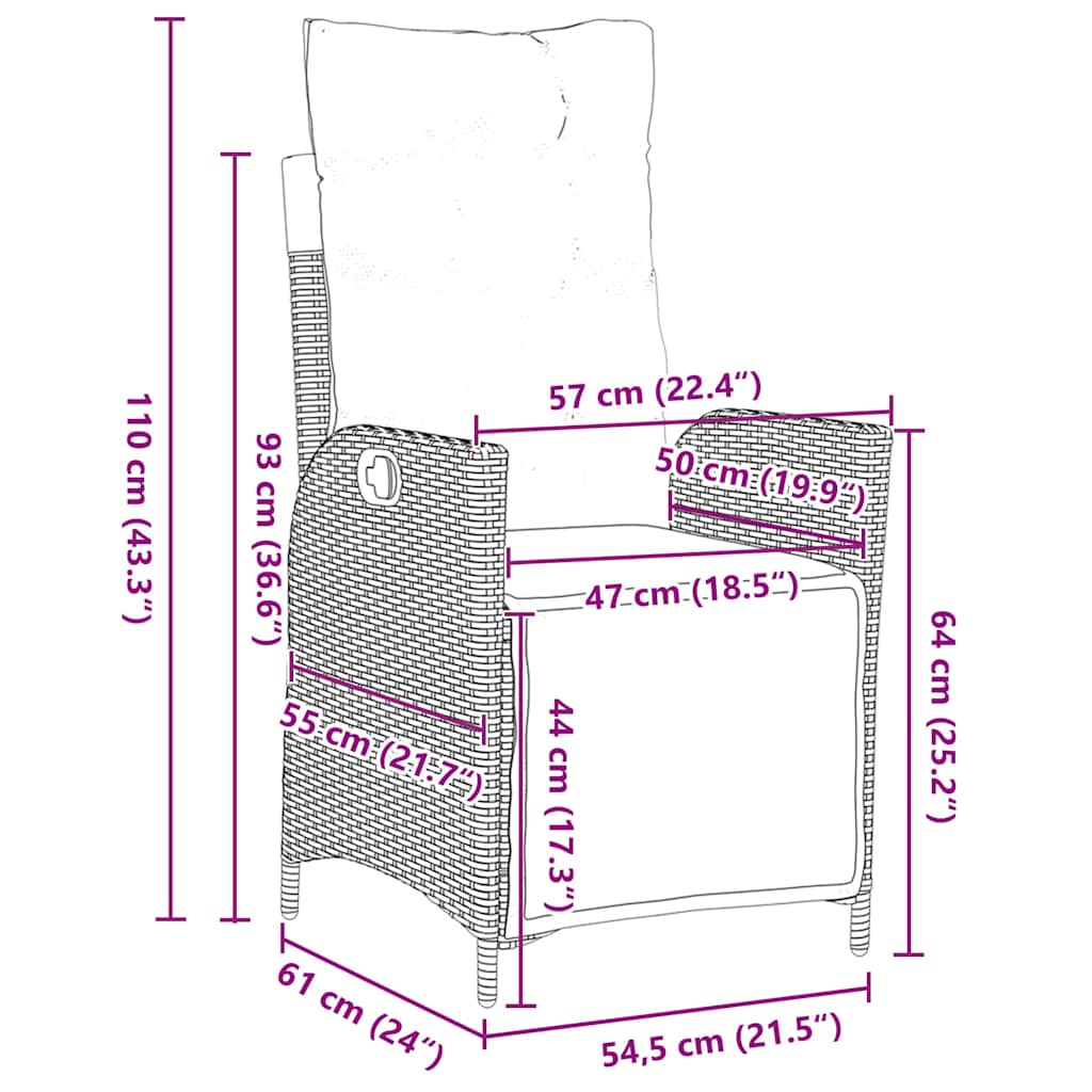 Have Spisebordssæt med pude 5 pcs Beige polyrattan