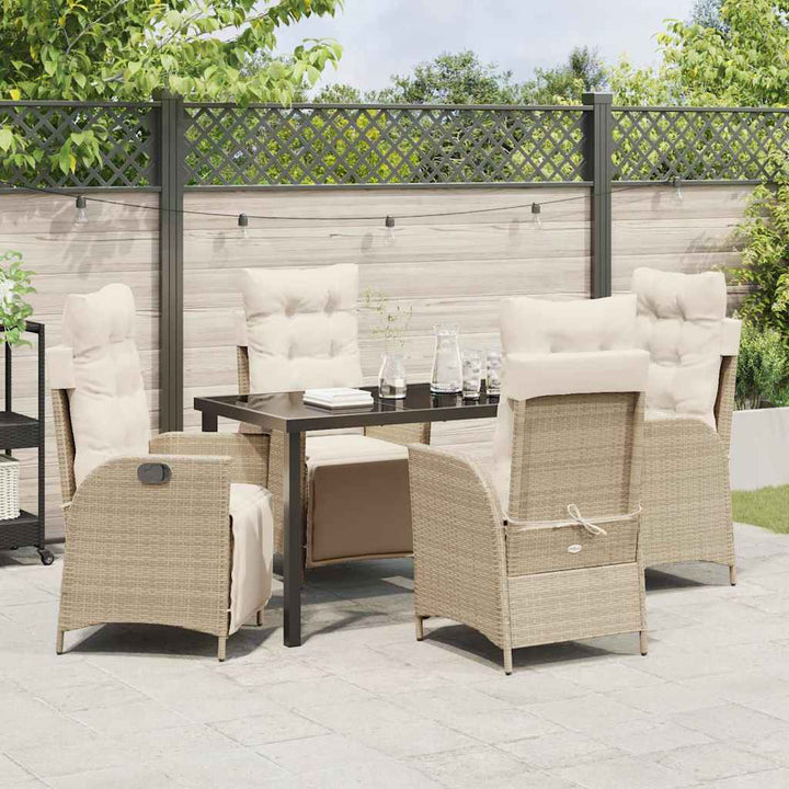 Have Spisebordssæt med pude 5 pcs Beige polyrattan