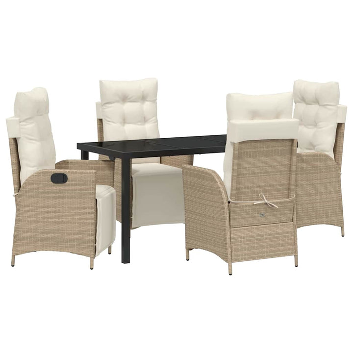 Have Spisebordssæt med pude 5 pcs Beige polyrattan