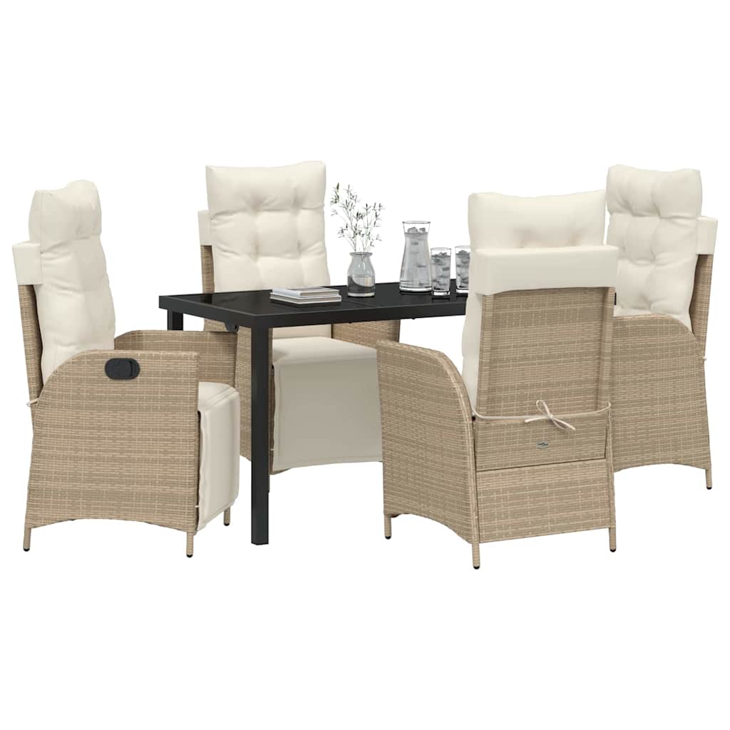 Have Spisebordssæt med pude 5 pcs Beige polyrattan