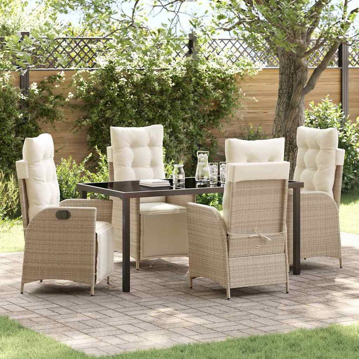 Have Spisebordssæt med pude 5 pcs Beige polyrattan