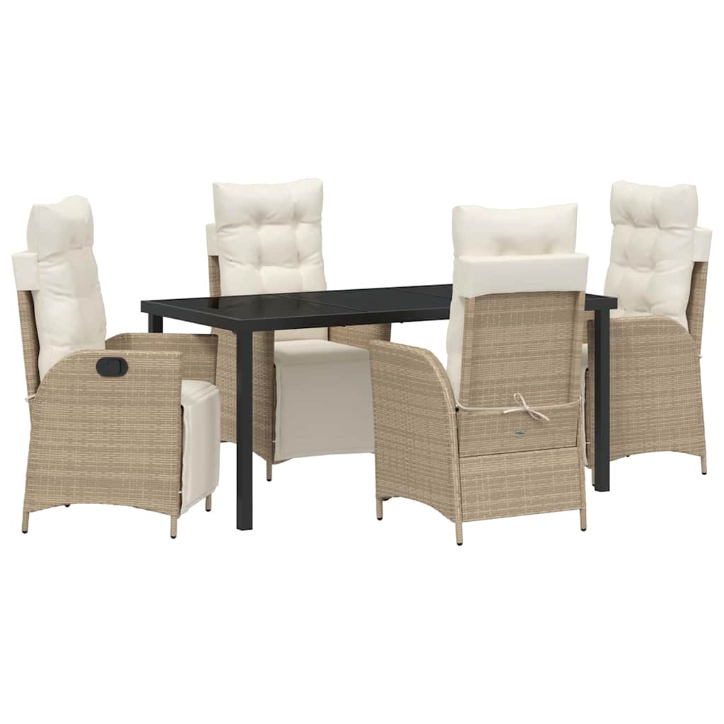 Have Spisebordssæt med pude 5 pcs Beige polyrattan