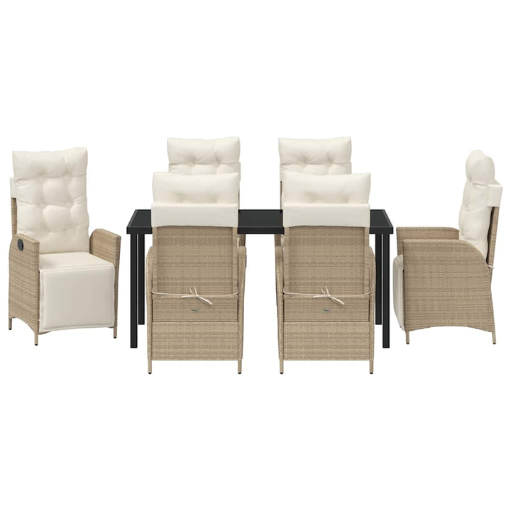 Have Spisebordssæt med pude 7 pcs Beige polyrattan