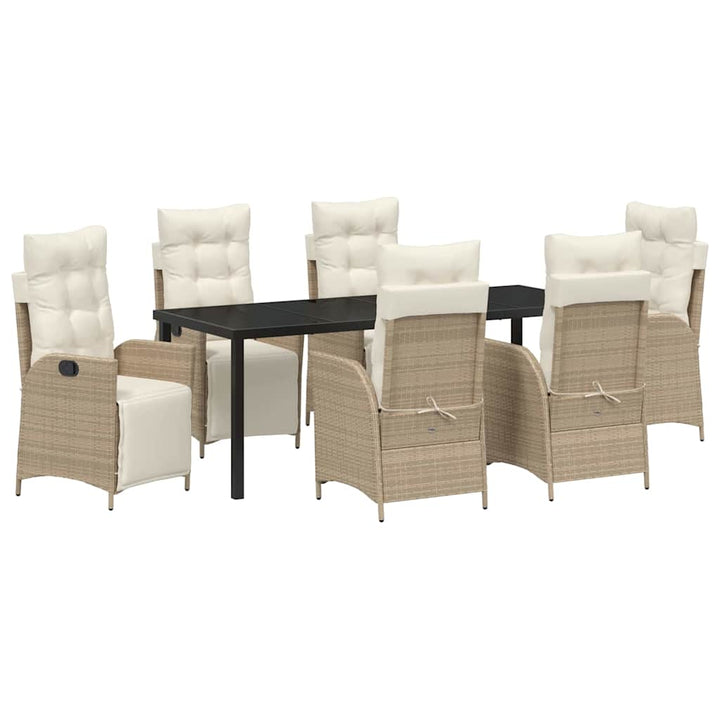 Have Spisebordssæt med pude 7 pcs Beige polyrattan