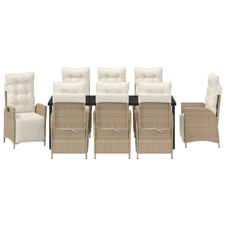 Have Spisebordssæt med pude 9 pcs Beige polyrattan