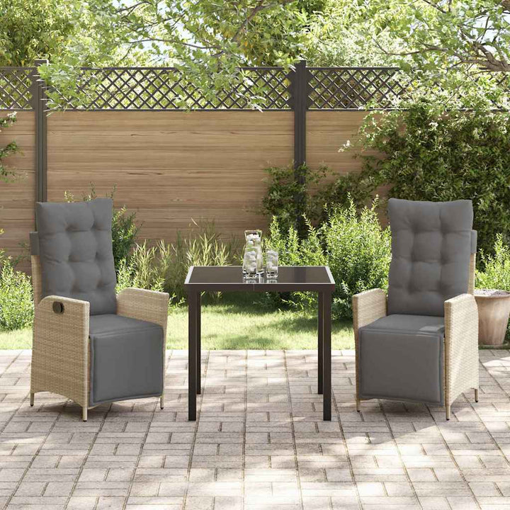 Have Spisebordssæt med pude 3 pcs Beige polyrattan