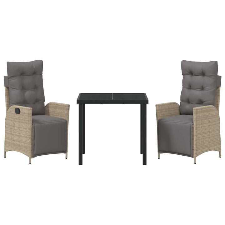 Have Spisebordssæt med pude 3 pcs Beige polyrattan