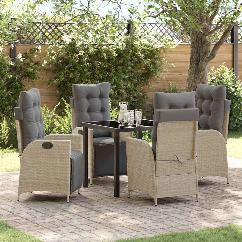 Have Spisebordssæt med pude 5 pcs Beige polyrattan