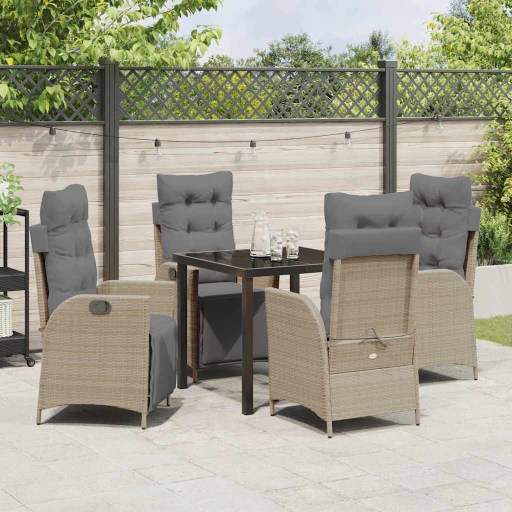 Have Spisebordssæt med pude 5 pcs Beige polyrattan