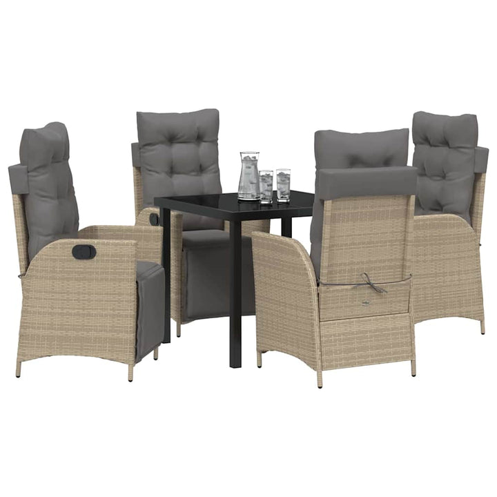 Have Spisebordssæt med pude 5 pcs Beige polyrattan