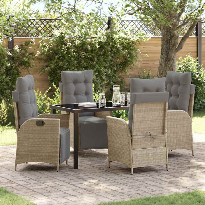 Have Spisebordssæt med pude 5 pcs Beige polyrattan
