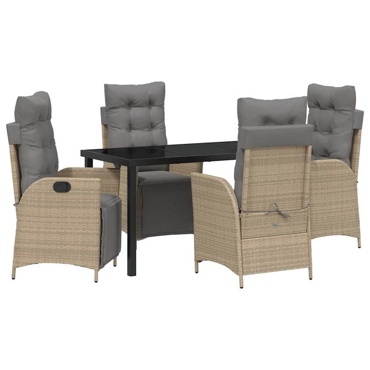 Have Spisebordssæt med pude 5 pcs Beige polyrattan