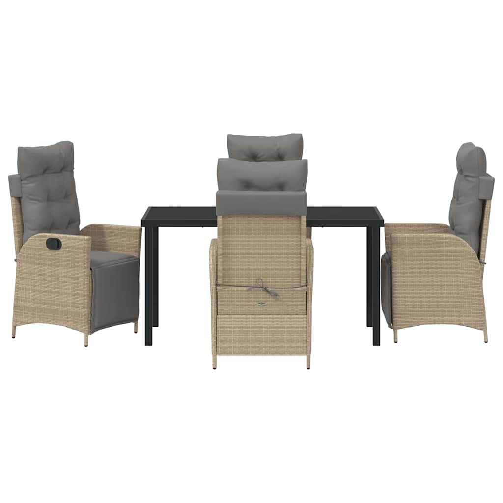 Have Spisebordssæt med pude 5 pcs Beige polyrattan