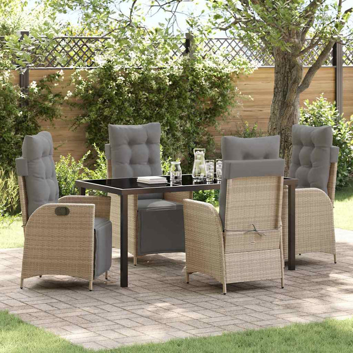 Have Spisebordssæt med pude 5 pcs Beige polyrattan