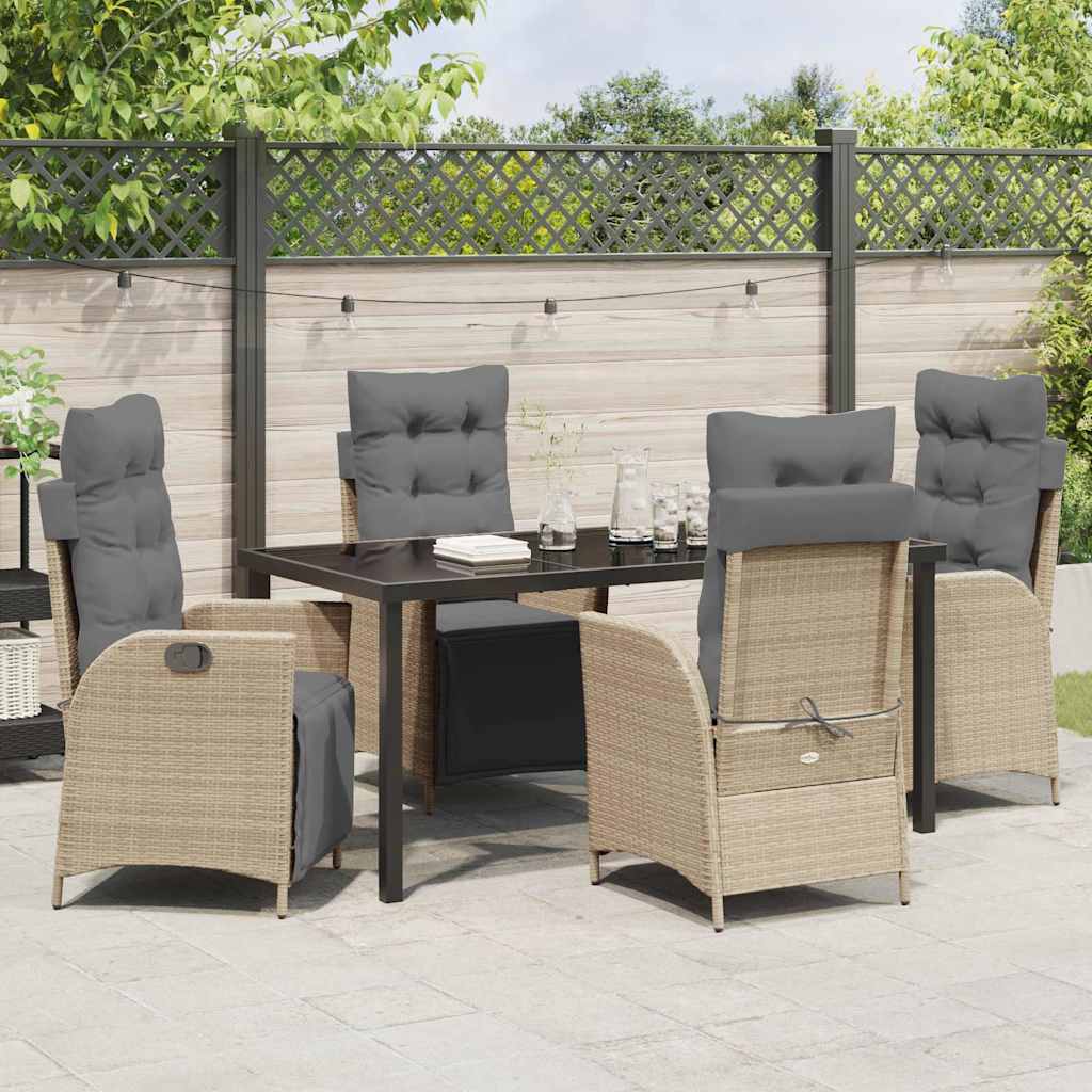 Have Spisebordssæt med pude 5 pcs Beige polyrattan