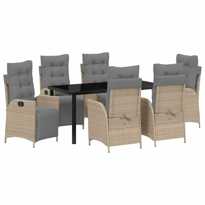 Have Spisebordssæt med pude 7 pcs Beige polyrattan