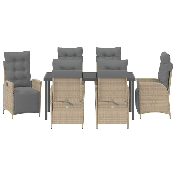 Have Spisebordssæt med pude 7 pcs Beige polyrattan