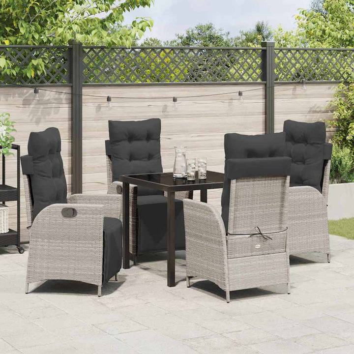 Have Spisebordssæt med pude 5 pcs Lysegrå polyrattan